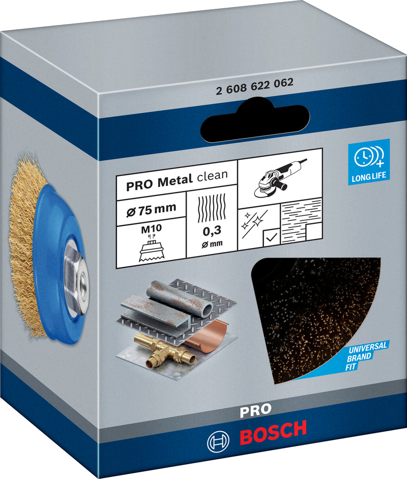 Bosch PRO Multi Material Clean Cup Brush, 75 x 0.3 mm, Thread