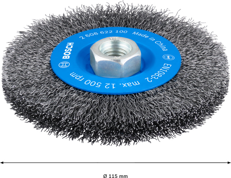 Bosch M14 Wire Wheel 115mm, Crimped, 0.5mm