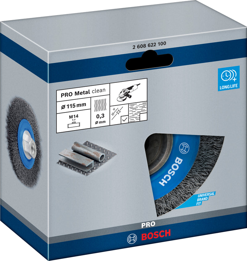 Bosch M14 Wire Wheel 115mm, Crimped, 0.5mm