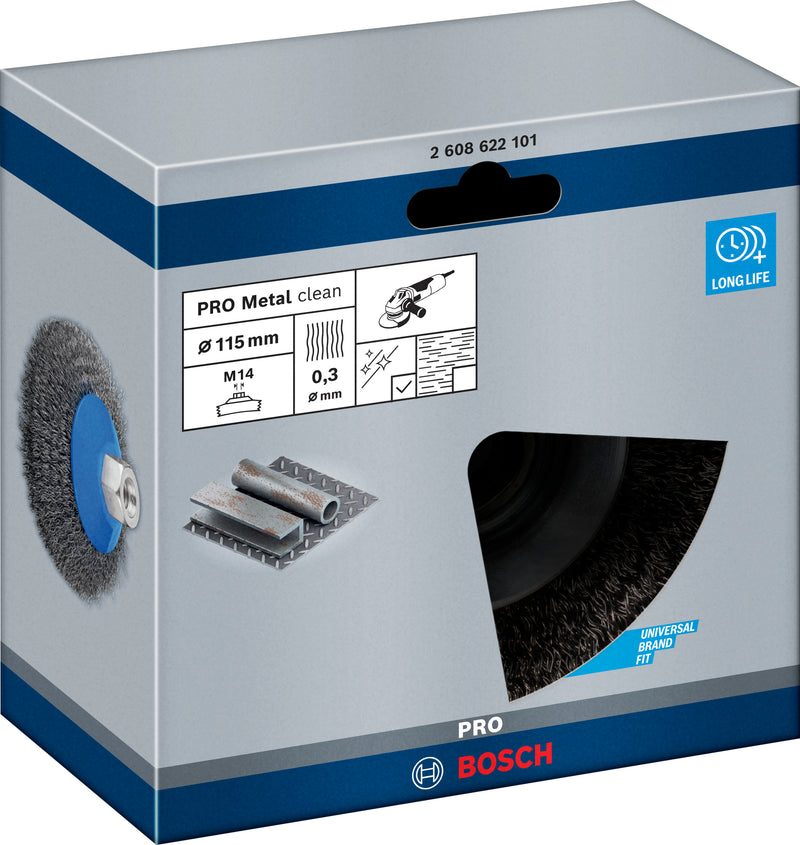 Bosch M14 Conical Brush 115mm, Crimped, 0.35mm
