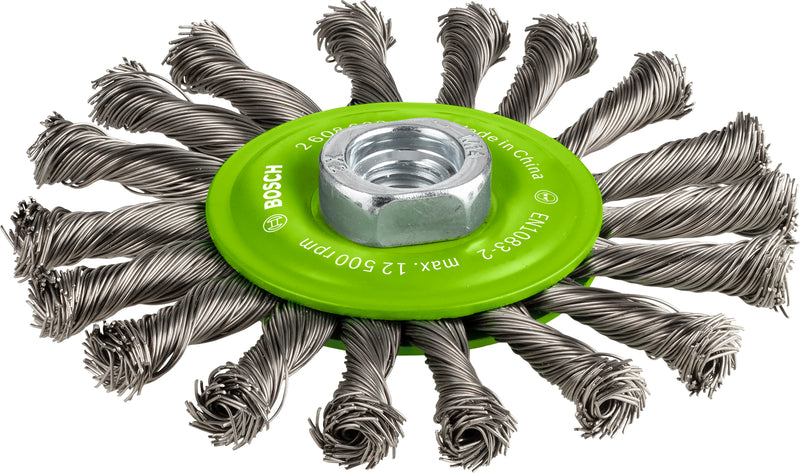 Bosch M14 Wire Wheel 115mm,Knotted, 0.5mm inox