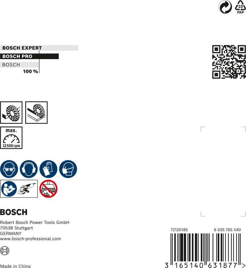 Bosch M14 Wire Wheel 115mm,Crimped, 0.3mm inox