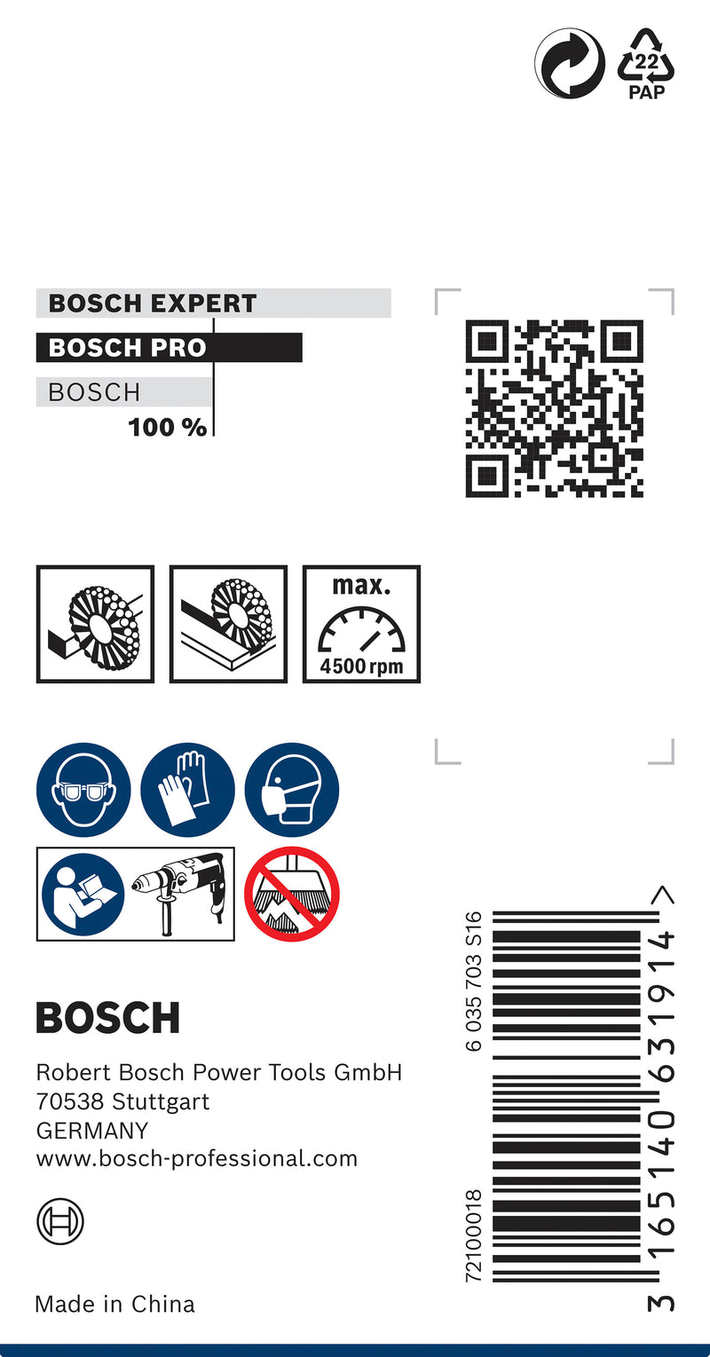 Bosch 6mm Shank Wire Wheel 50mm, Crimped,0.2mm