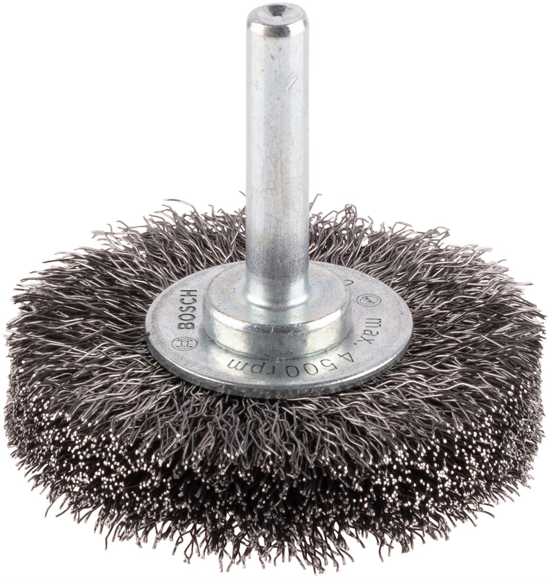 Bosch 6mm Shank Wire Wheel 50mm, Crimped,0.2mm