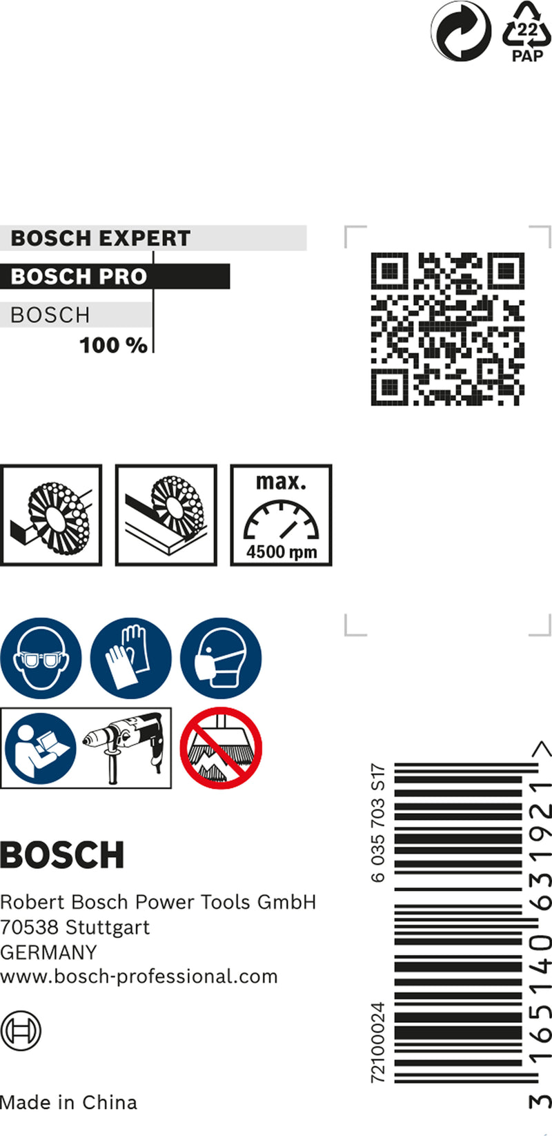 Bosch 6mm Shank Wire Wheel 50mm, Crimped,0.3mm