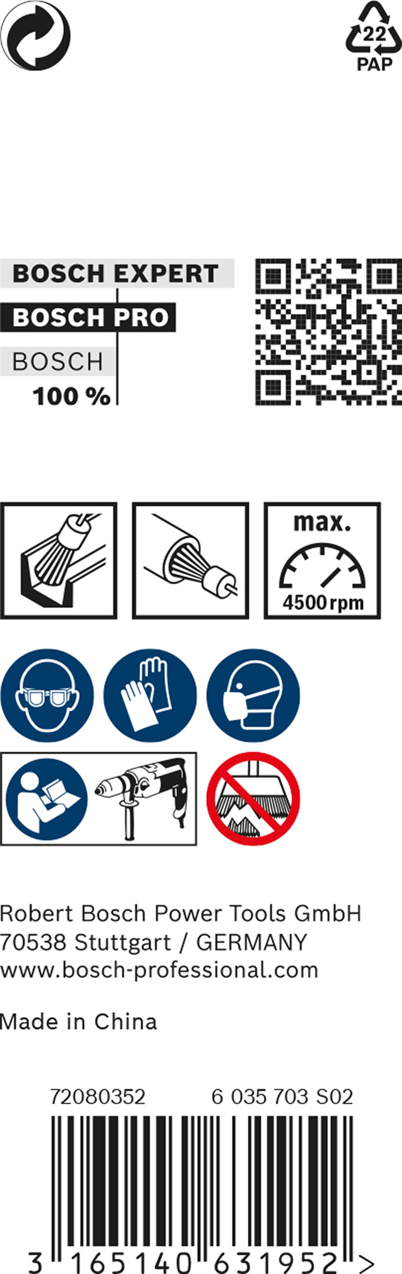 Bosch 6mm Shank Pencil Brush 10mm, Knotted