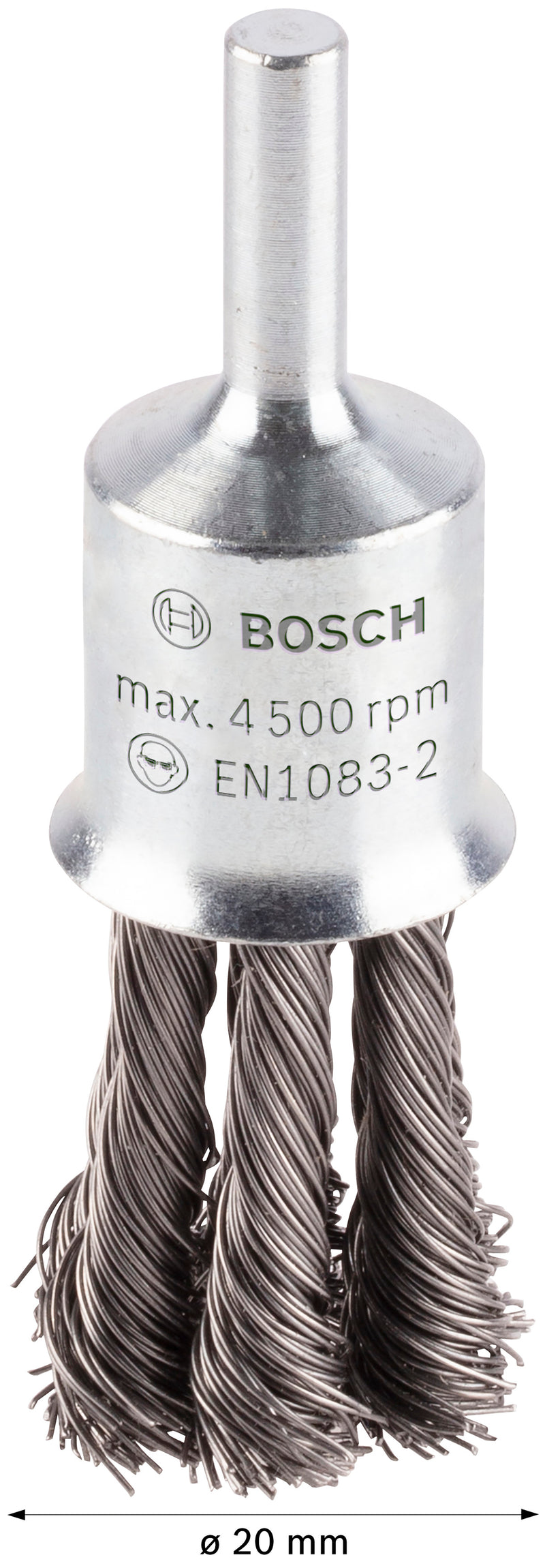 Bosch 6mm Shank Pencil Brush 20mm, Knotted