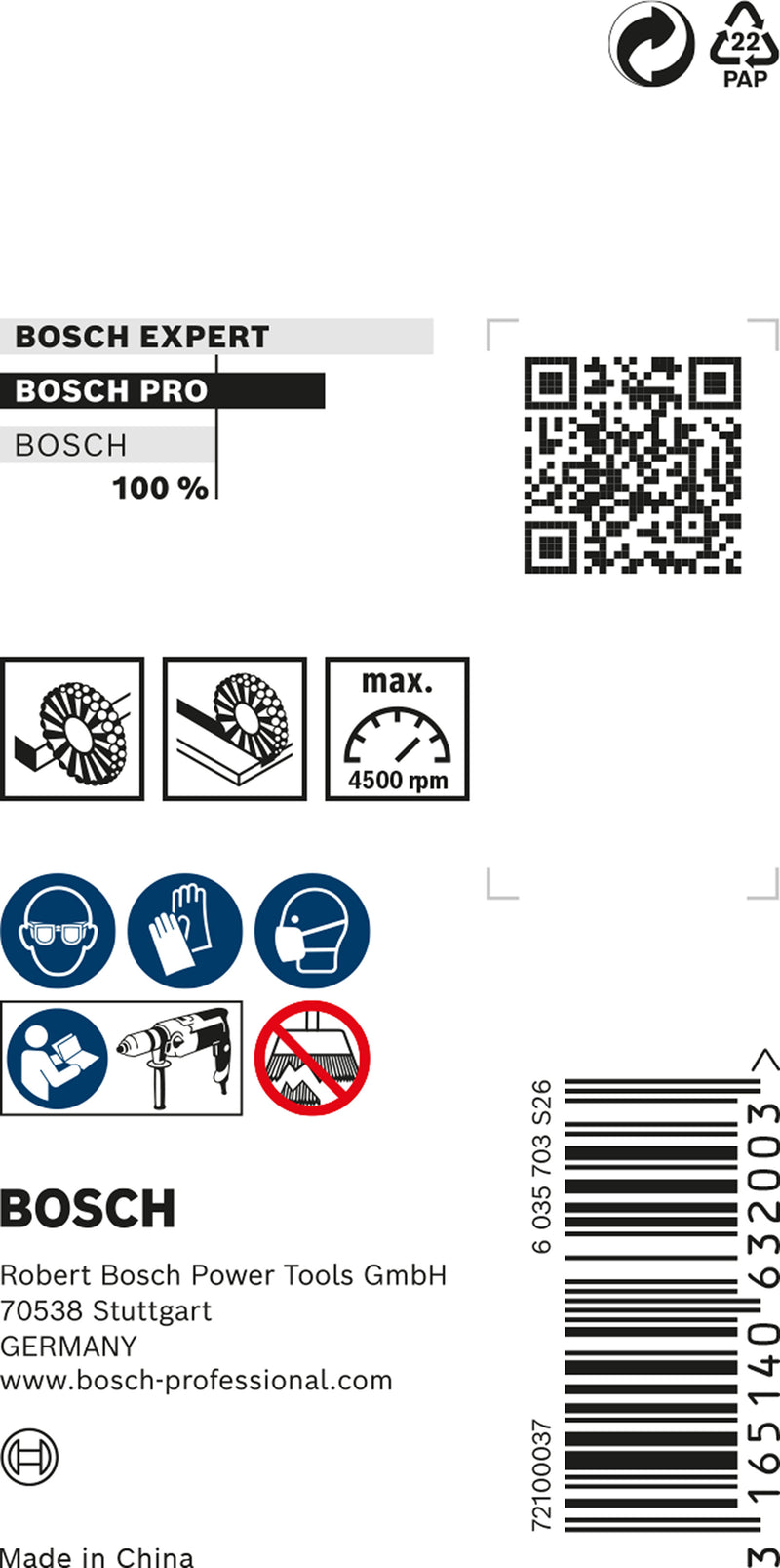 Bosch 6mm Shank Wire Wheel 50mm, Crimped, Inox