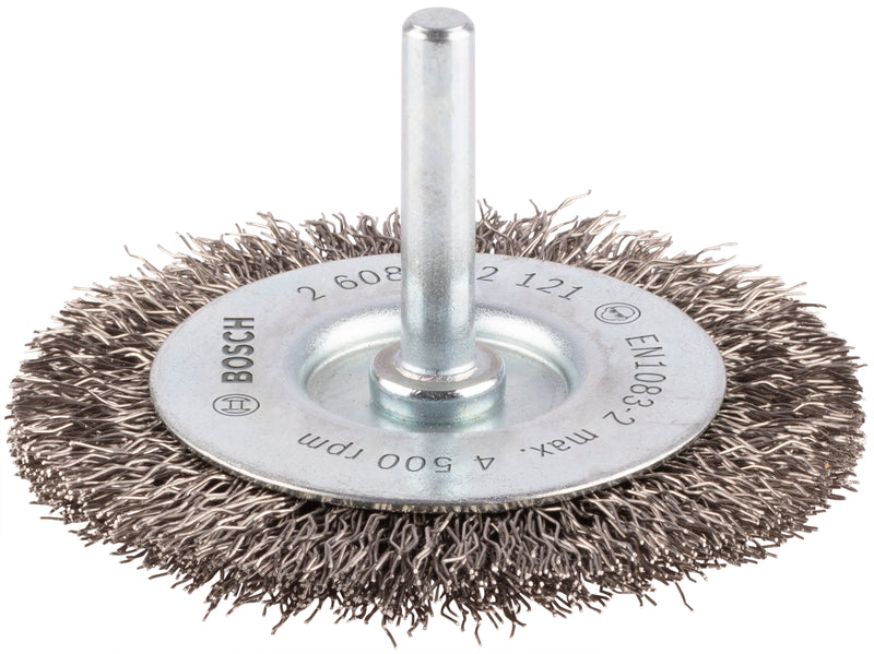 Bosch 6mm Shank Wire Wheel 70mm, Crimped, Inox