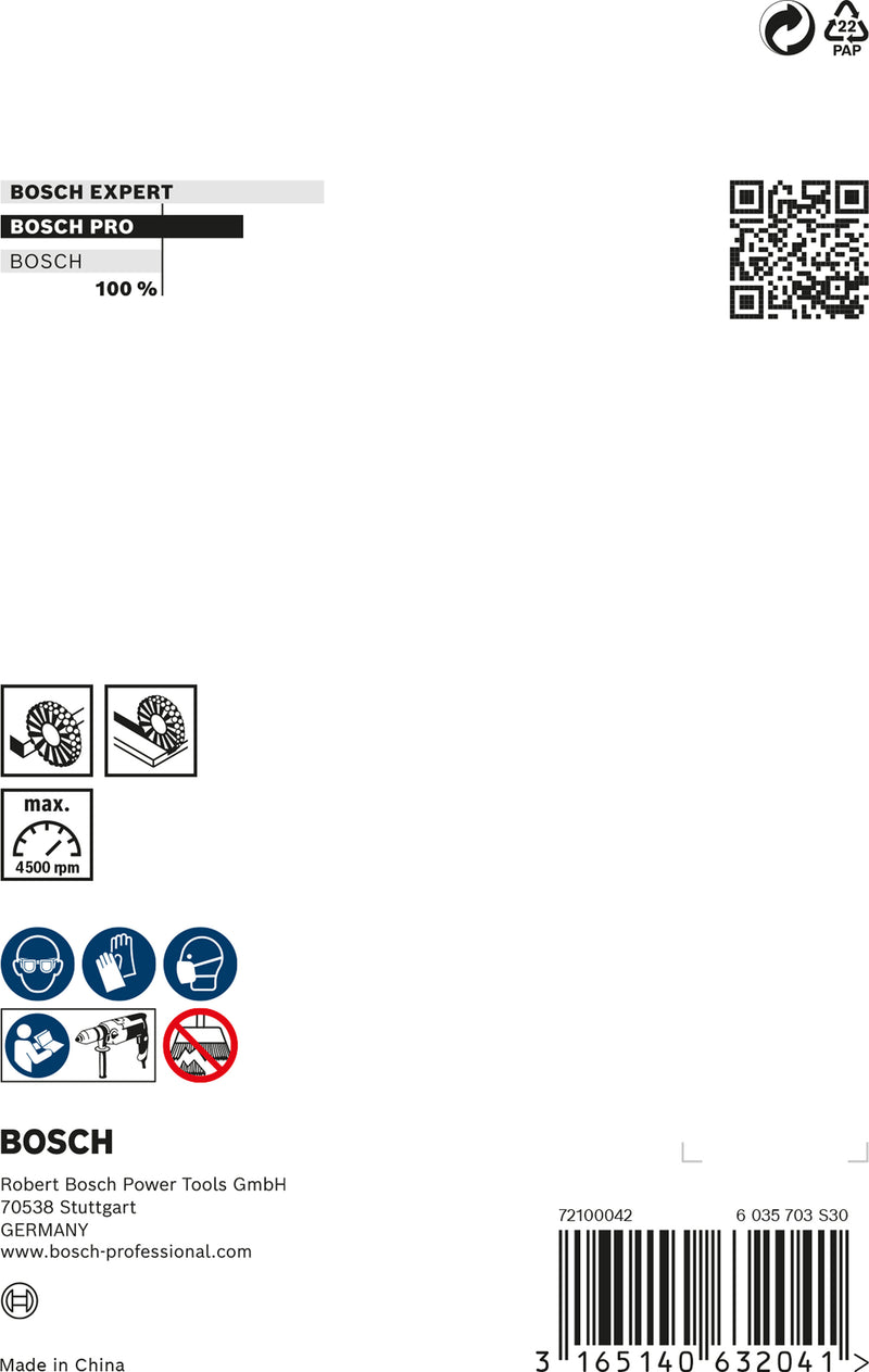 Bosch 6mm Shank Wire Wheel 100mm Crimped, Inox