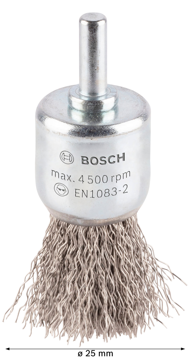 Bosch 6mm Shank Pencil Brush 25mm Crimped Inox