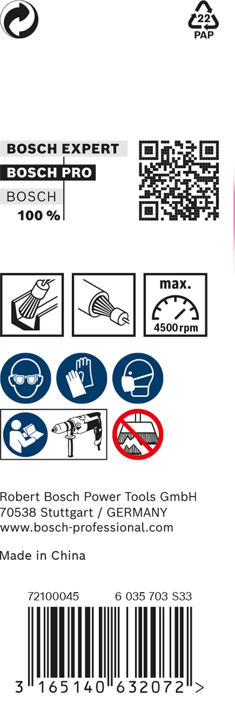 Bosch 6mm Shank Pencil Brush 25mm Crimped Inox