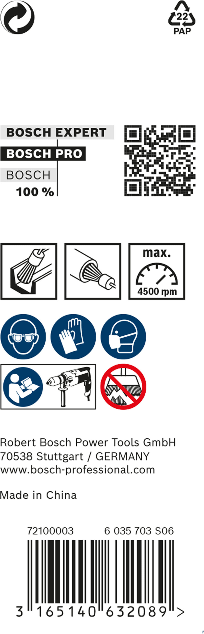 Bosch 6mm Shank Pencil Brush 10mm Knotted inox