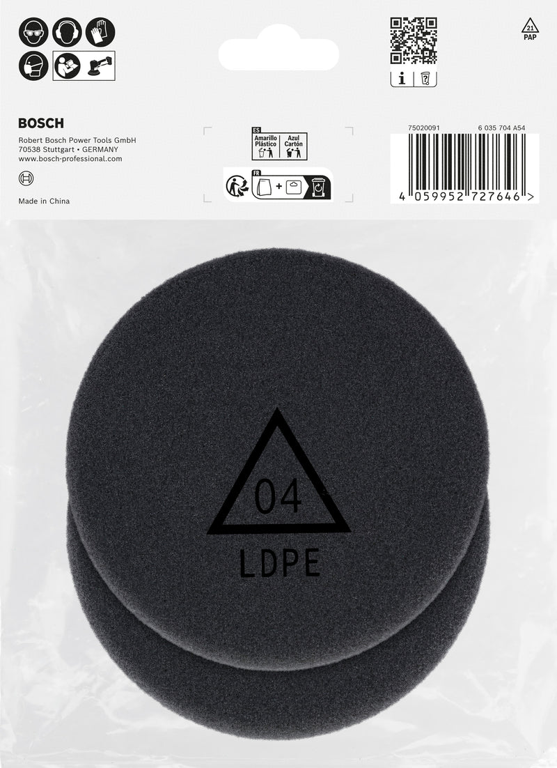 Polir o acessório de função Bosch Accessories (Esponja de polimento, 77 mm, Acabamento, 2 unid.)