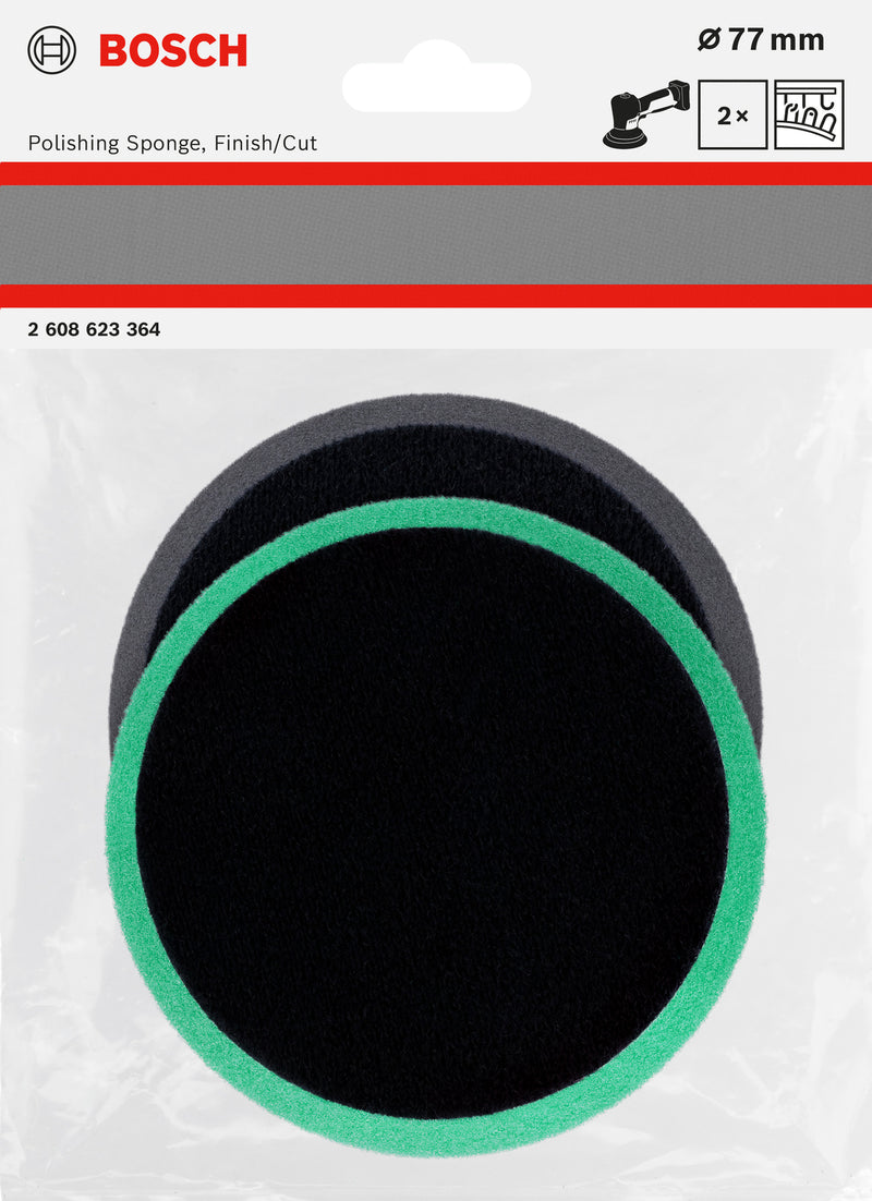 Bosch Accessories Polishing Tool (Polishing sponge set, 77 mm, 2 units)