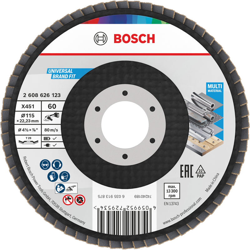 Discos de láminas Bosch Accessories (discos de láminas X451, 115 x 22,23 mm, G60, T29, 60 uds.)