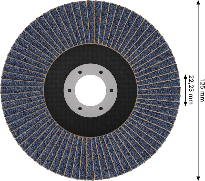 Bosch Accessories Flap Discs (X451 Flap Discs, 125 x 22.23 mm, G60, T29, 60 pcs)