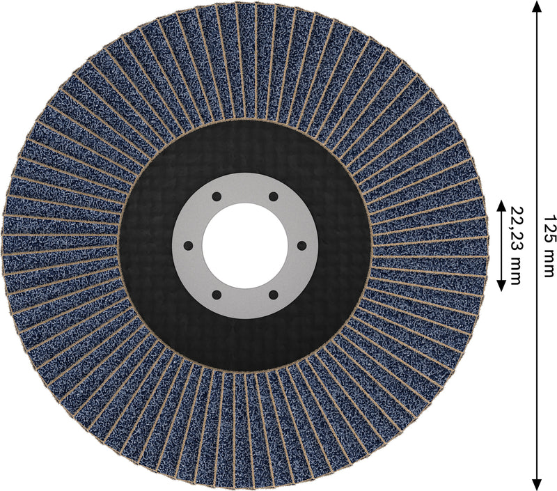 Bosch Accessories Flap Discs (X451 Flap Discs, 125 x 22.23 mm, G80, T29, 15 pcs)