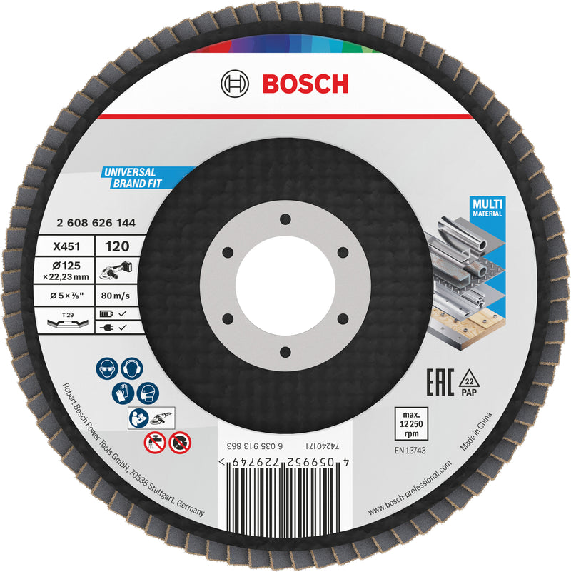 Discos de láminas Bosch Accessories (discos de láminas X451, 125 x 22,23 mm, G120, T29, 15 uds.)