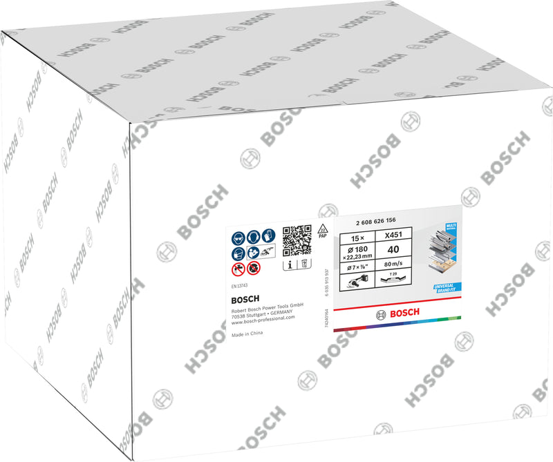 Discos de láminas Bosch Accessories (discos de láminas X451, 180 x 22,23 mm, G40, T29, 15 uds.)