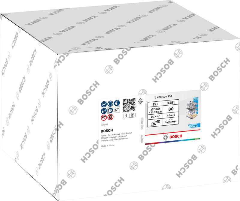 Discos de láminas Bosch Accessories (discos de láminas X451, 180 x 22,23 mm, G80, T29, 15 uds.)