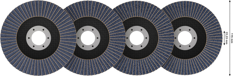 Discos de láminas, juego de accesorios Bosch (juego de discos planos X451, 115 x 22,23 mm, G40; 60; 80; 120, T29, 60 uds.)