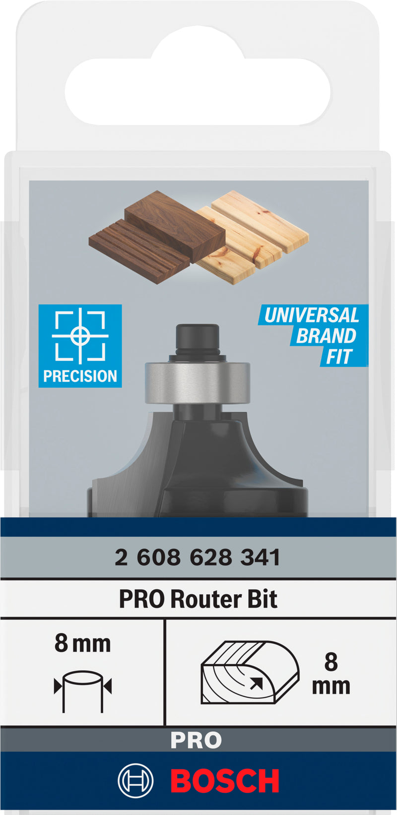 Bosch PRO router rounding cutter, R 8, 8 mm shank