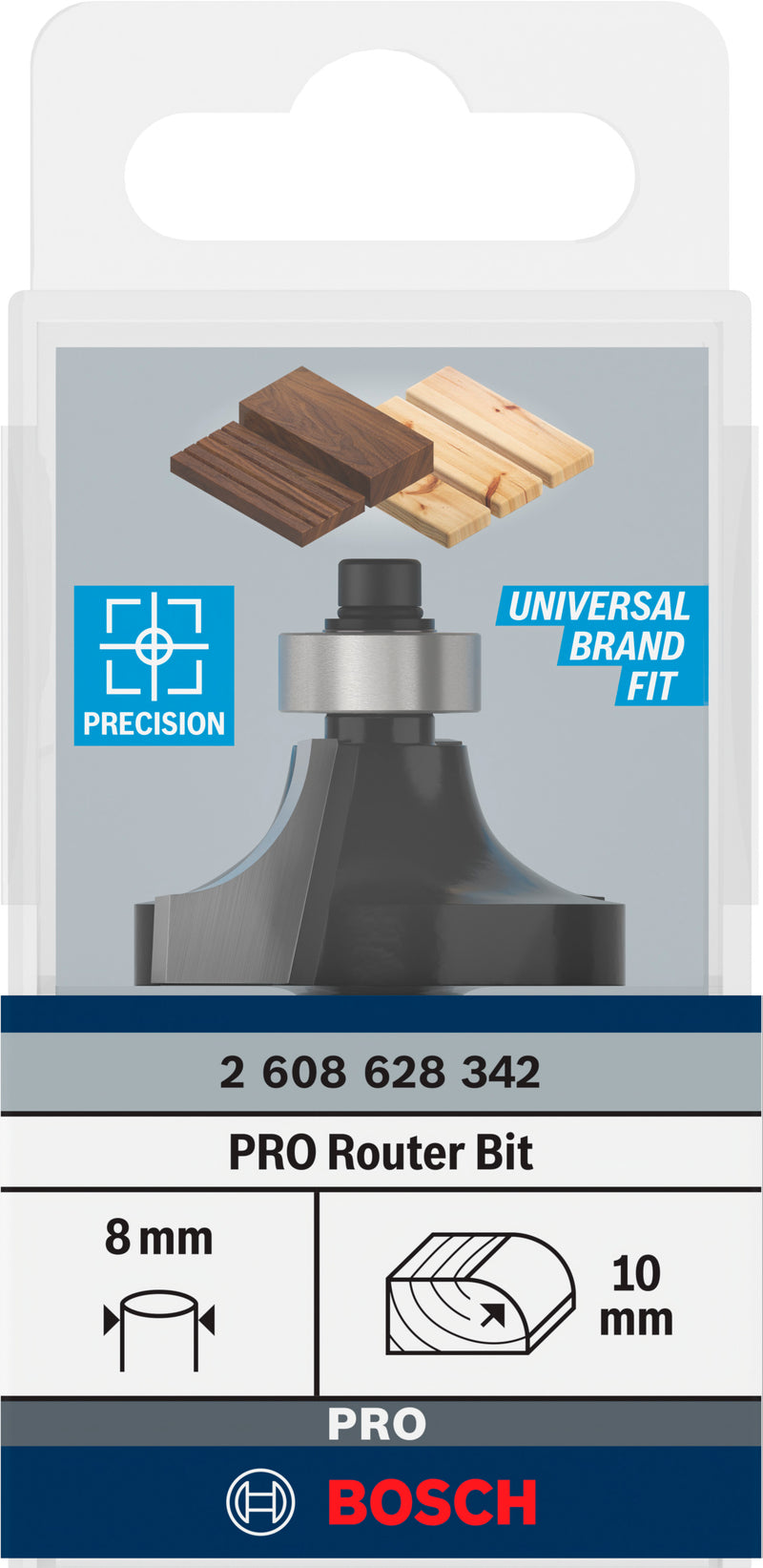 Bosch PRO router rounding cutter, R 10, 8 mm shank
