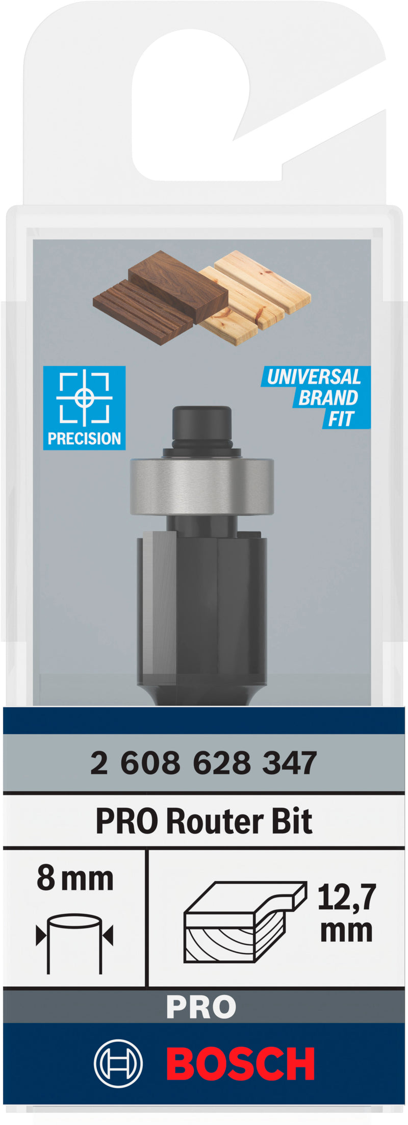 Bosch Alignment cutter with lower bearing for PRO router, Ø 12.7 x L 13, 8 mm shank