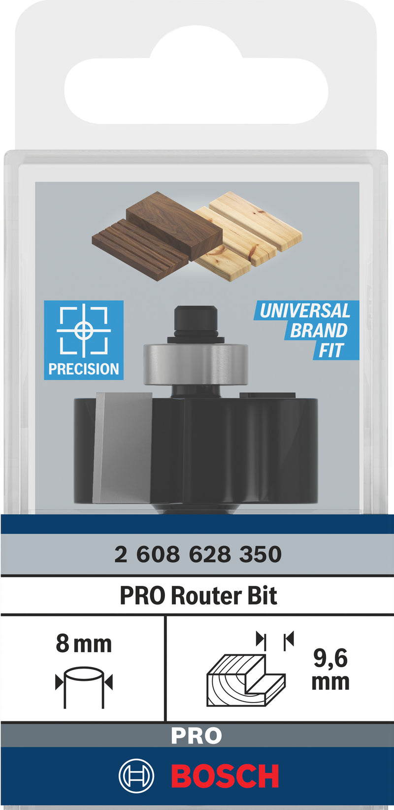 Bosch PRO router countersink, 9.6 mm, 8 mm shank