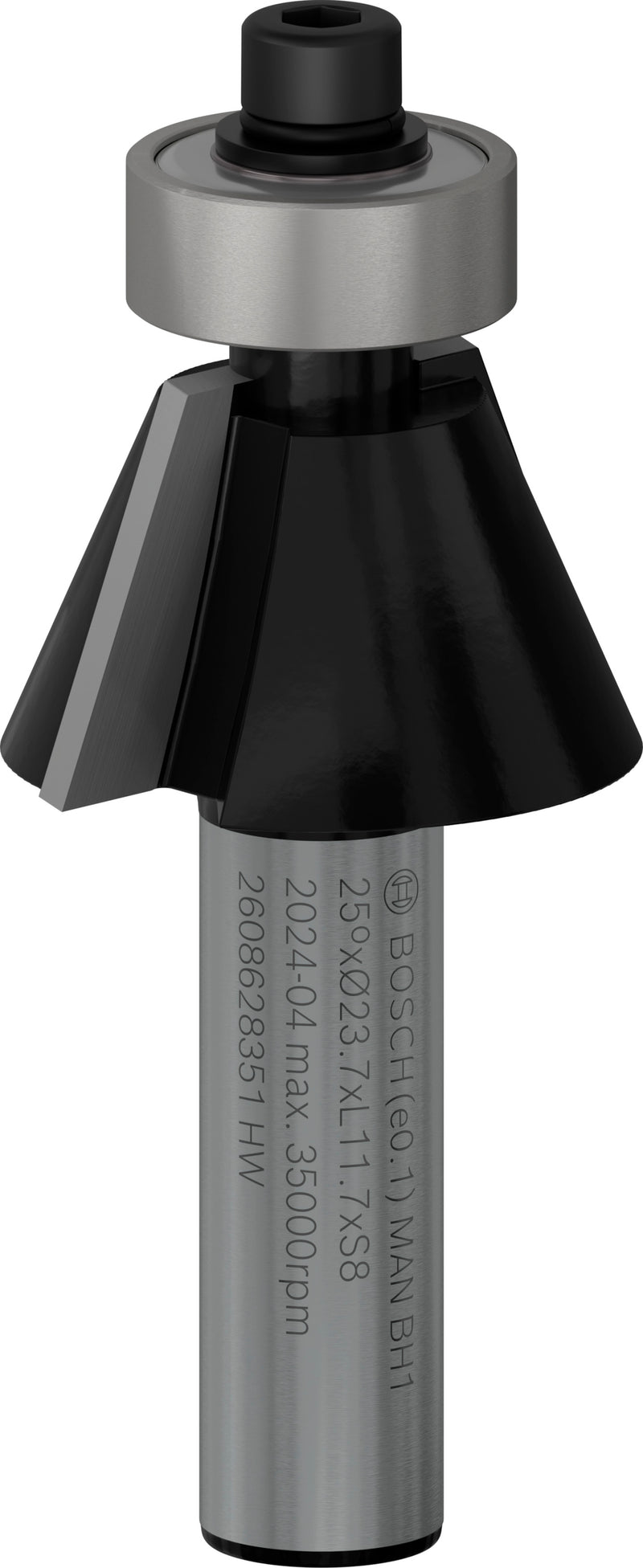 Bosch PRO router chamfering cutter, 25°, 8 mm shank