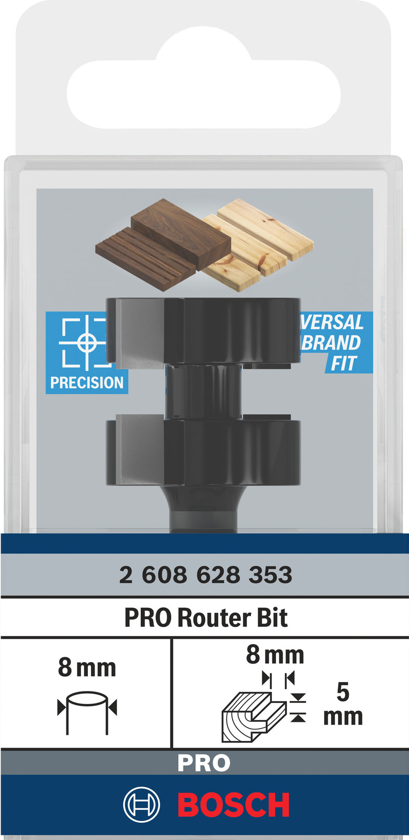 Bosch Milling cutter for tongue-and-groove joint for PRO router, Ø 25 x C 5, 8 mm shank