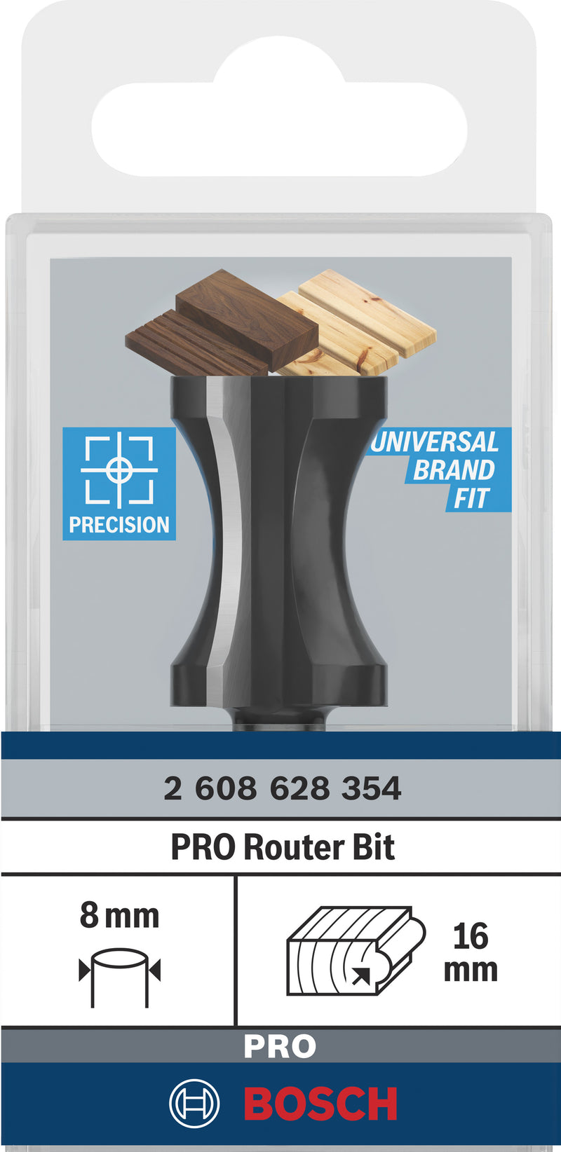 Bosch Round bar for router PRO, R 16, 8 mm shank