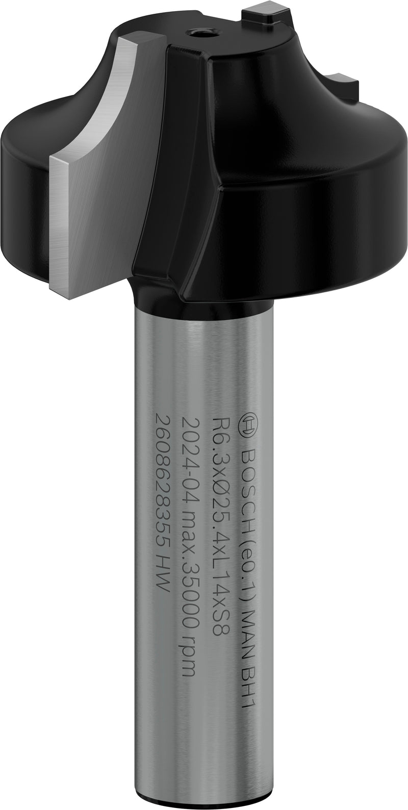 Bosch Ovolo router bit for PRO router, R 6.3, 8 mm shank