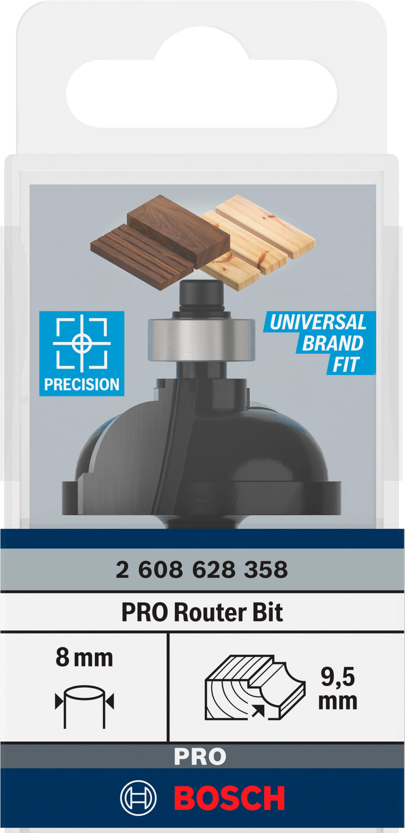 Bosch Classic groove router for PRO router, R 9.5, 8 mm shank