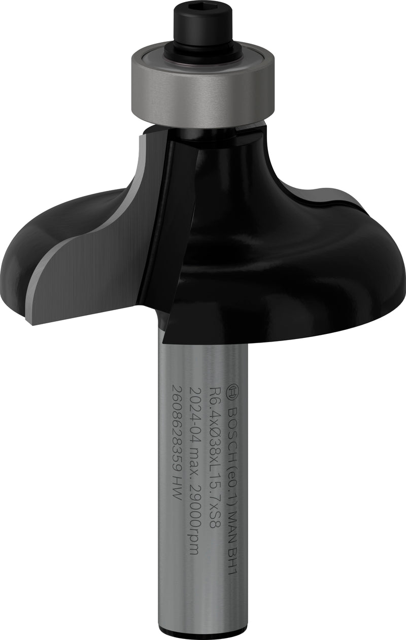 Bosch PRO router pointed fillet mill, R 6.4, 8 mm shank