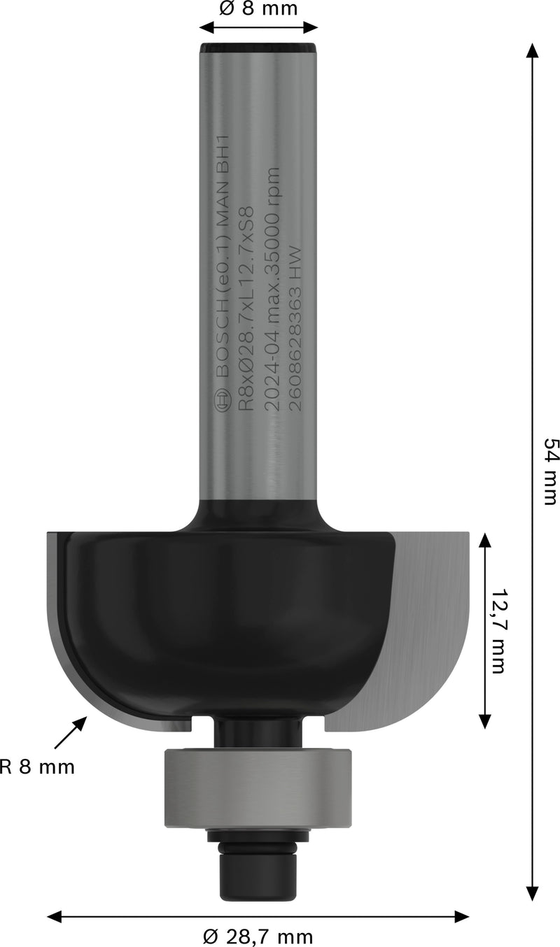 Bosch PRO pocket router, R 8, 8 mm shank