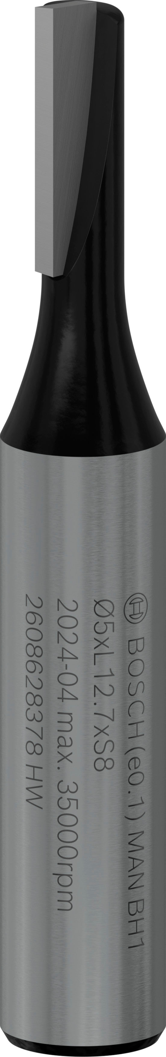 Fresa direita Bosch para fresa PRO, canal único, Ø 5 x L 12,7, haste de 8 mm