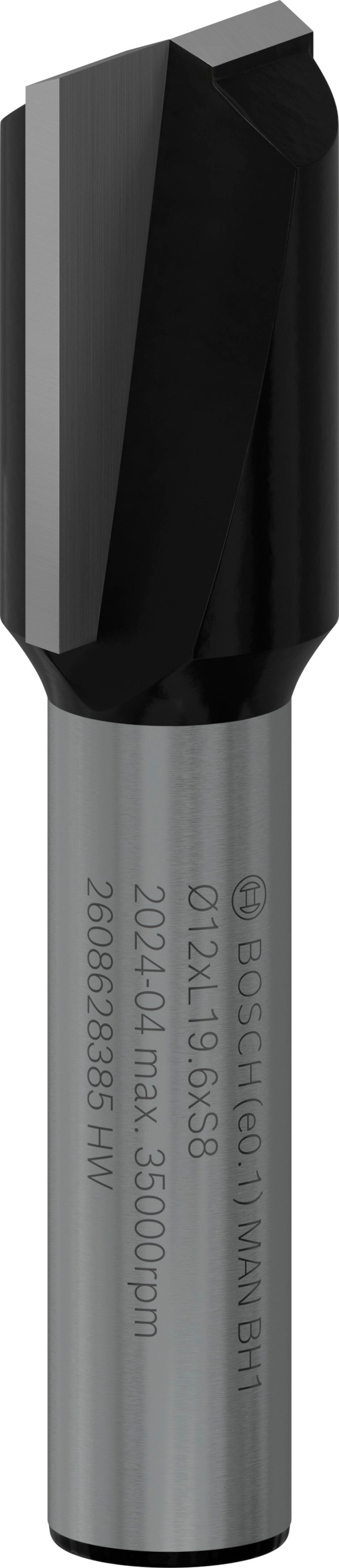 Fresa Bosch direita para fresa PRO, duas ranhuras, Ø 12 x L 19,6, haste de 8 mm