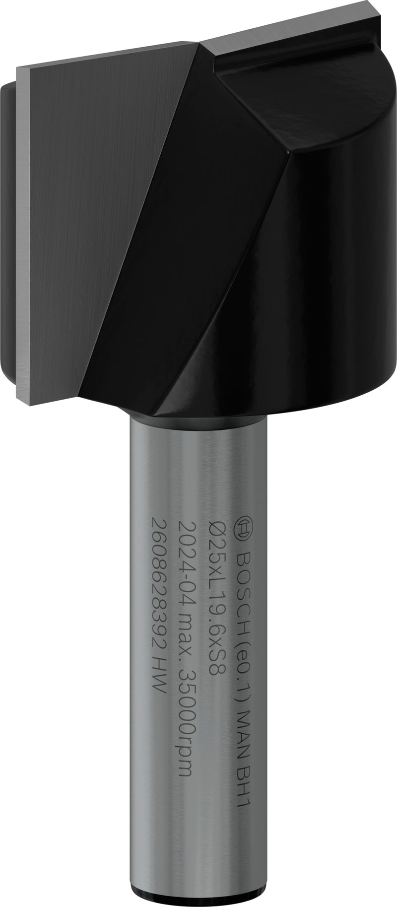 Fresa direita Bosch para fresa PRO, duas ranhuras, Ø 25 x L 19,6, haste de 8 mm