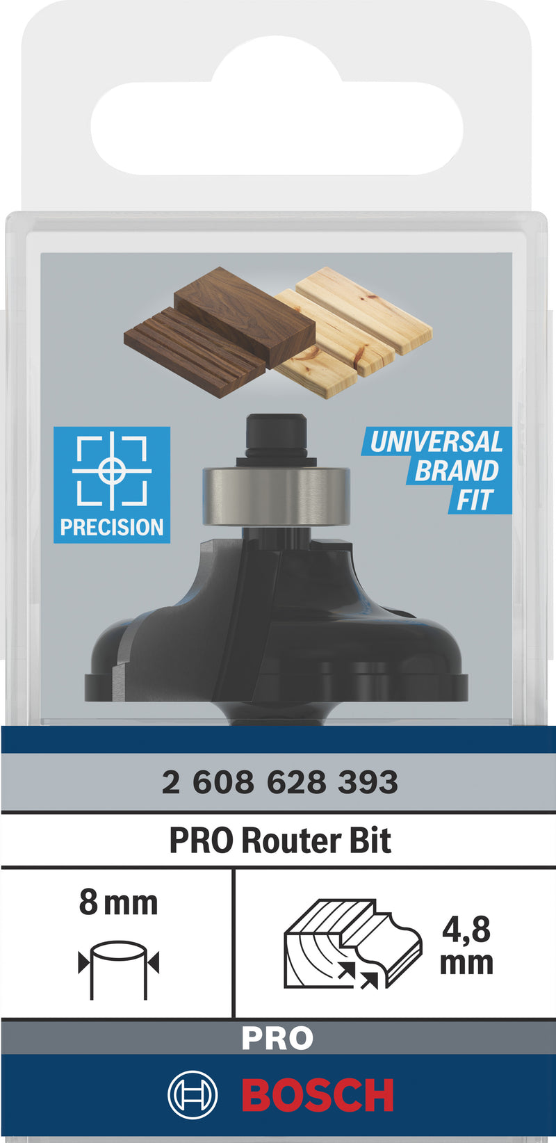 Bosch Classic heel cutter for PRO router, R 4.8, 8 mm shank