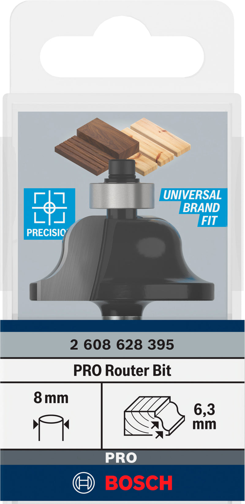 Bosch PRO router bead mill, R 6.3, 8 mm shank