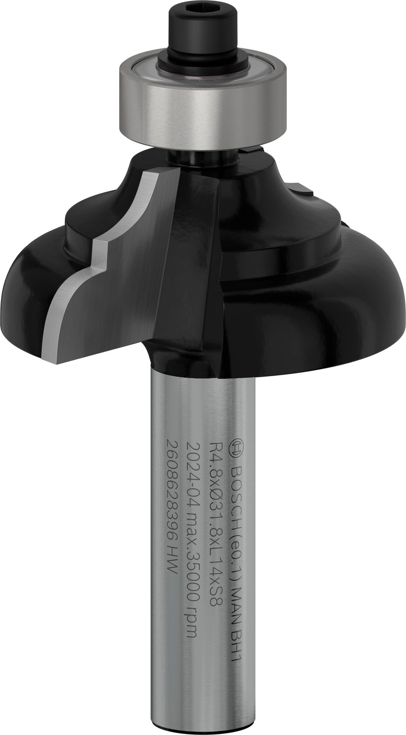 Bosch Classic pointed milling cutter for PRO router, R 4.8, 8 mm shank