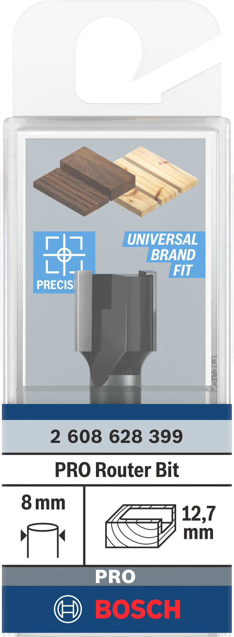 Bosch Jig end mill for PRO router, Ø 12.7 x L 12.7, 8 mm shank