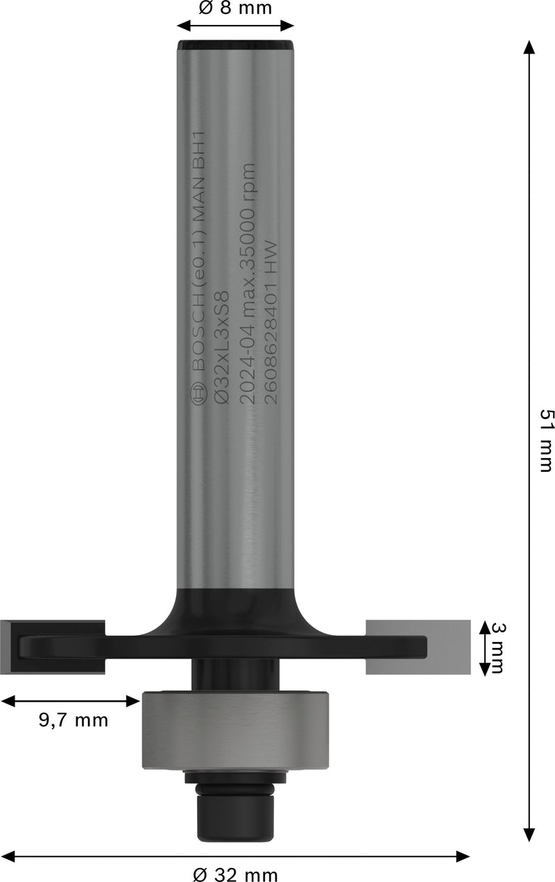 Bosch PRO router groove router, C 3, 8 mm shank