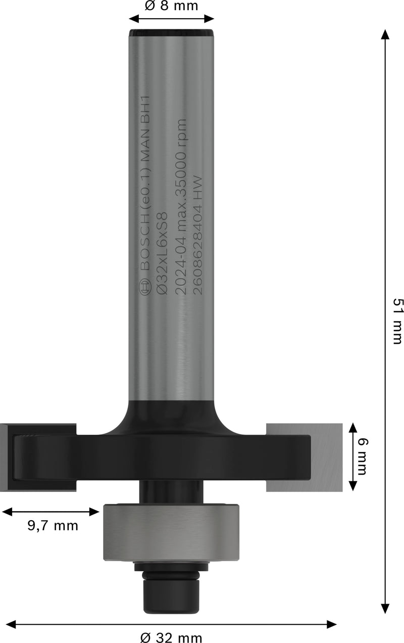 Bosch PRO router groove router, C 6, 8 mm shank