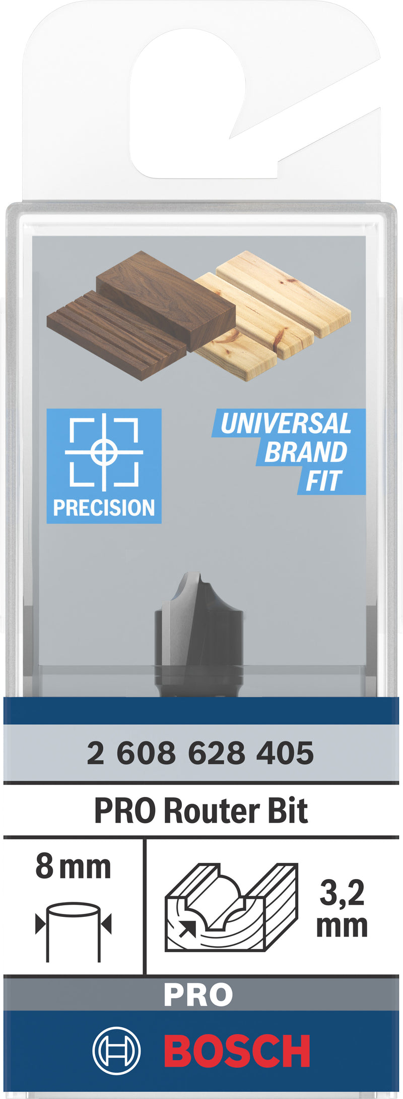 Bosch PRO router bar router, R 3.2 x Ø 9.5, 8 mm shank