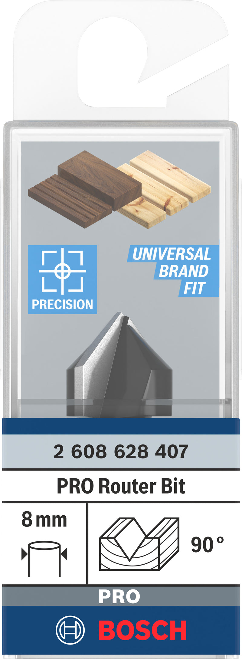 Bosch V-grooving router bit for PRO router, 90° x Ø 16, 8 mm shank
