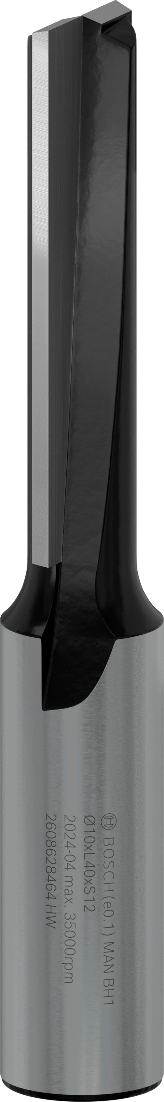 Fresa direita Bosch para fresa PRO, duas ranhuras, Ø 10 x L 40, haste de 12 mm