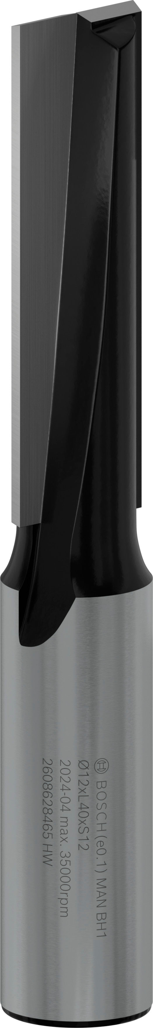 Fresa direita Bosch para fresa PRO, duas ranhuras, Ø 12 x L 40, haste de 12 mm